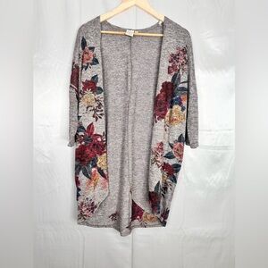 Floral Open-Front Cardigan Sweater